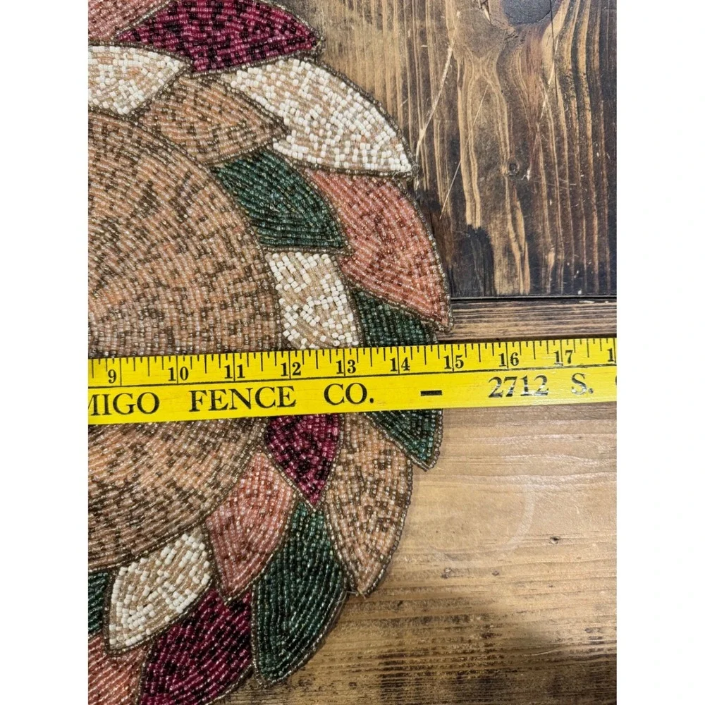 Bed Bath & Beyond Beaded Fall Table Runner and 6 Placemats Set Autumn‎ Harvest